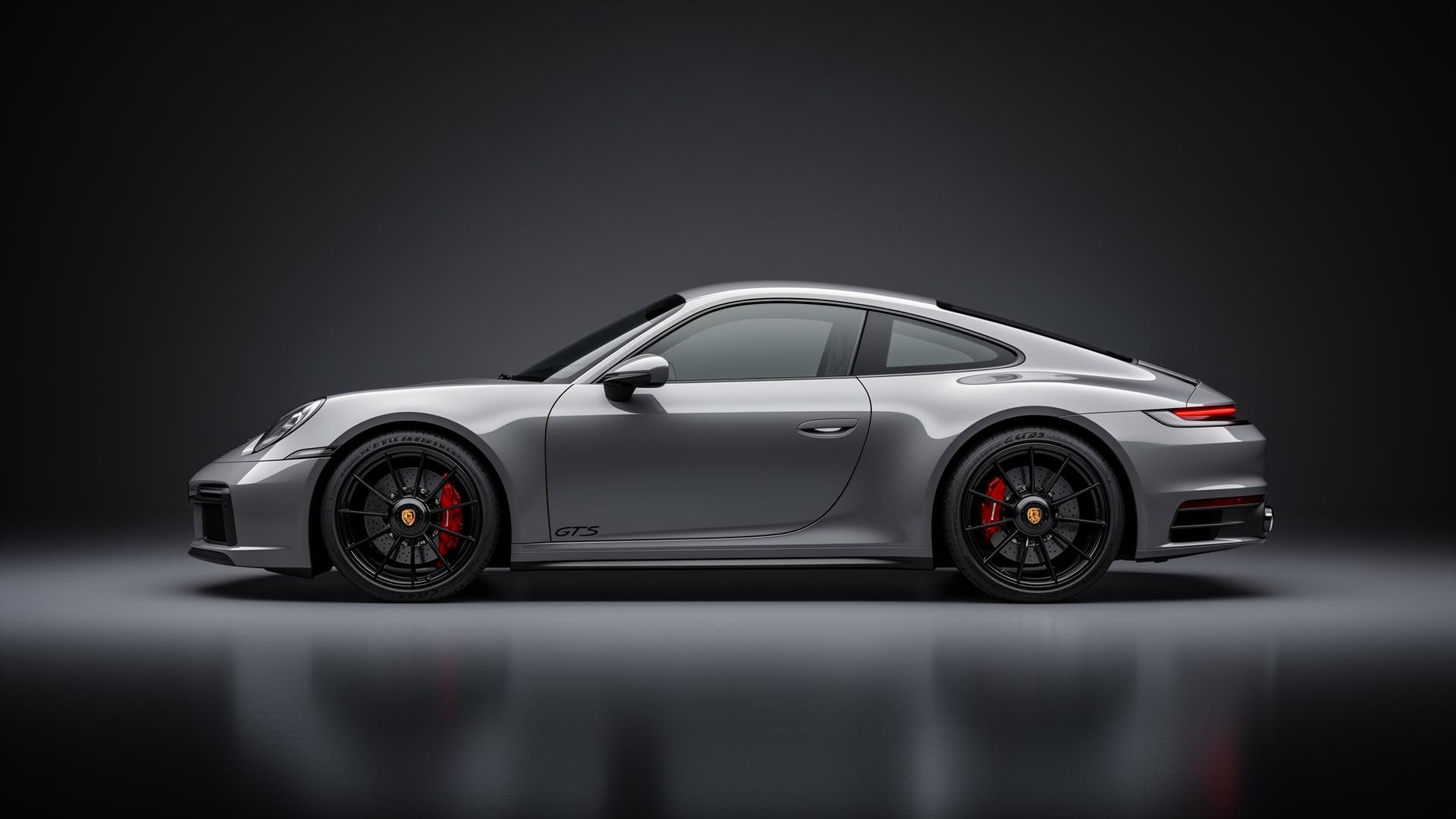 Porsche 911 GTS Coupé in Studio-Beleuchtung